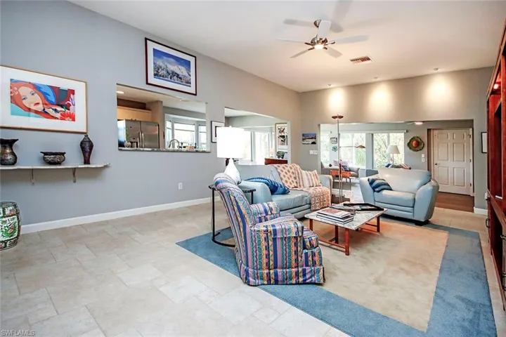 Living room with ceiling fan
