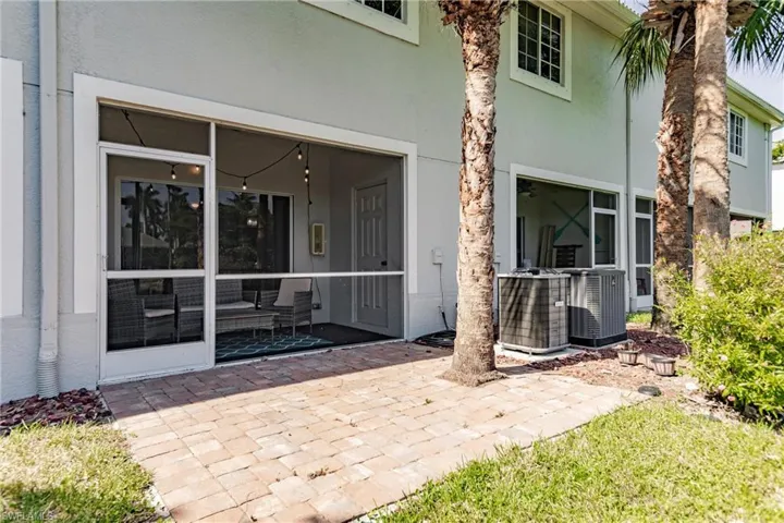 View of patio with central AC