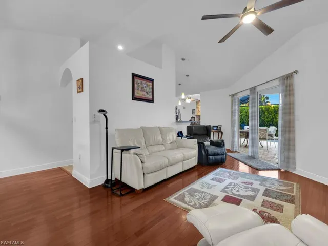 Main living area & master bedroom offers real Brazilian Cherry wood floorig