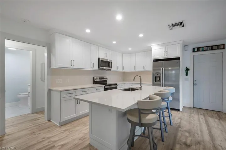 View of kitchen from the living room.