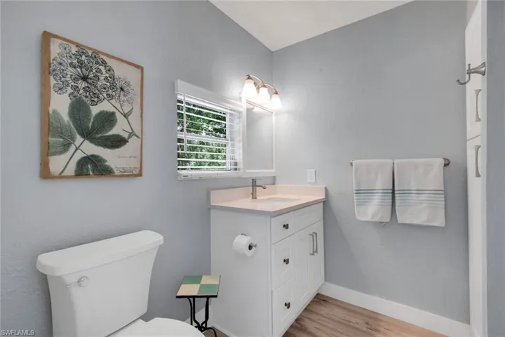 Casita features an upgraded bathroom with a walk-in shower.