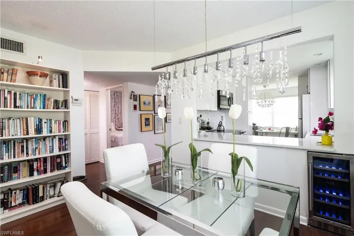 Dining room with beverage cooler - before owner moved out