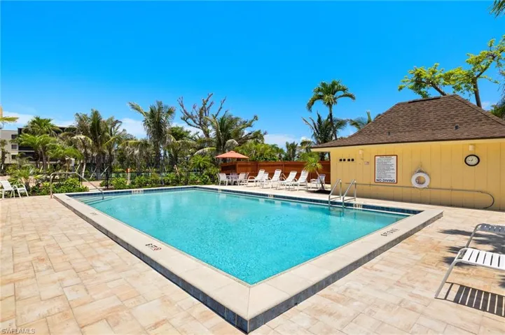 Community pool featuring a patio