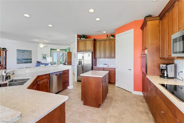 Spacious kitchen area with walk-in pantry.