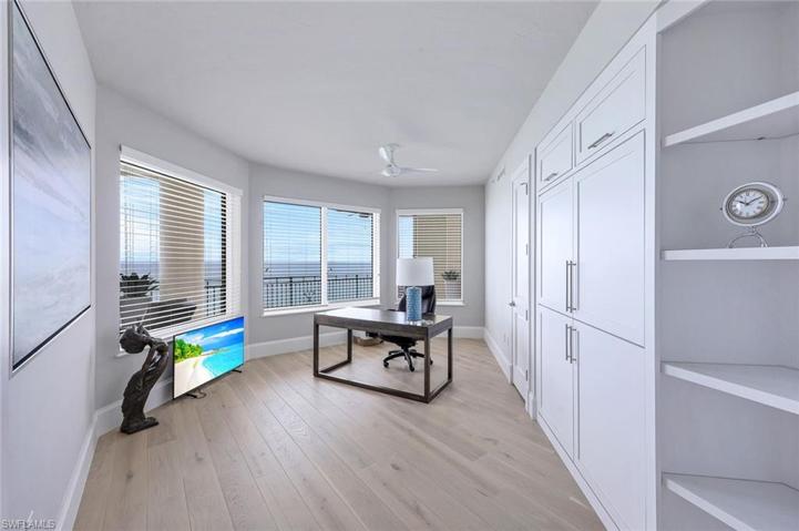 study with custom built murphy bed