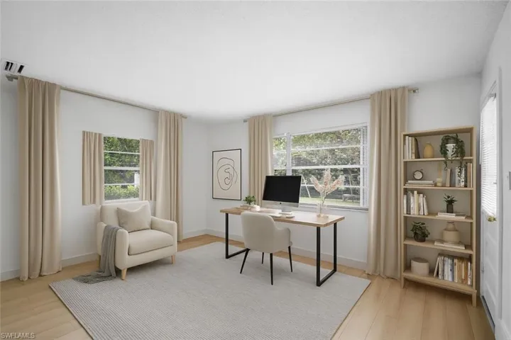 Florida Room Virtually Staged as Home Office