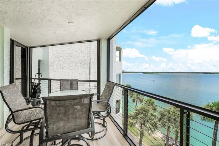 Balcony with a water view