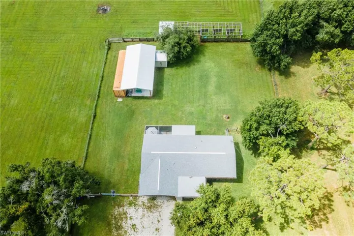 Aerial view with a rural view