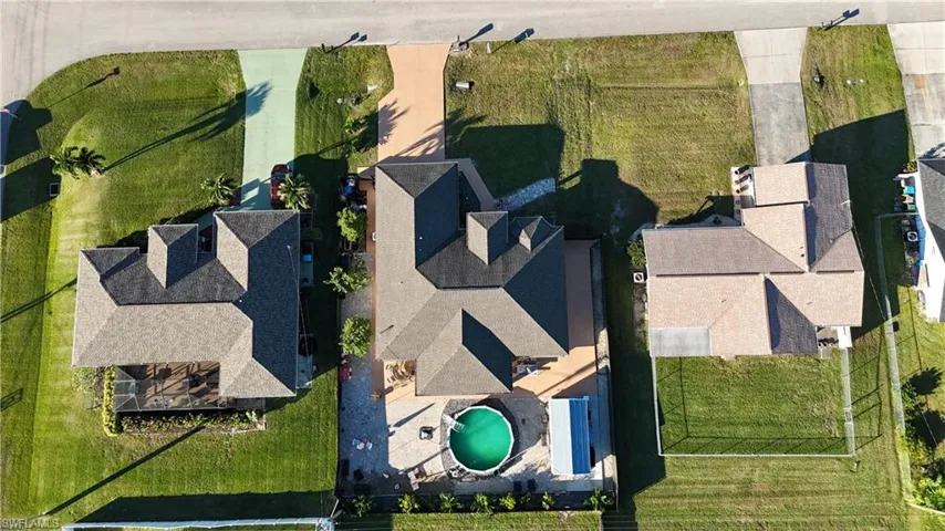 Aerial view of a pool area