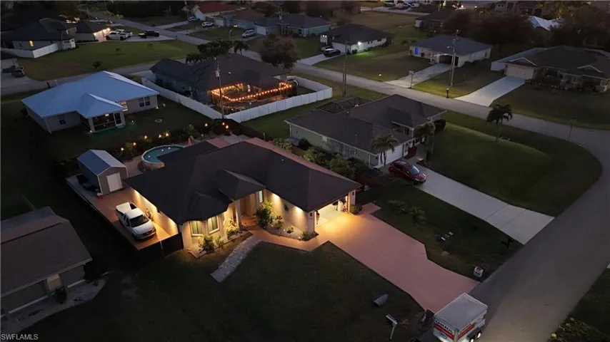 Aerial view of residential area
