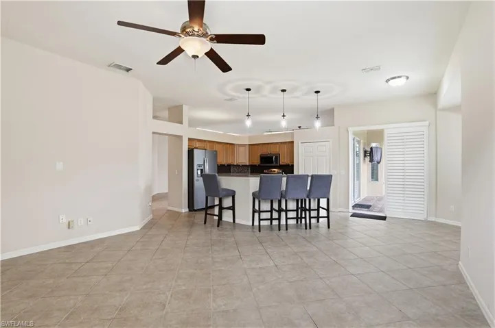 Family room and kitchen