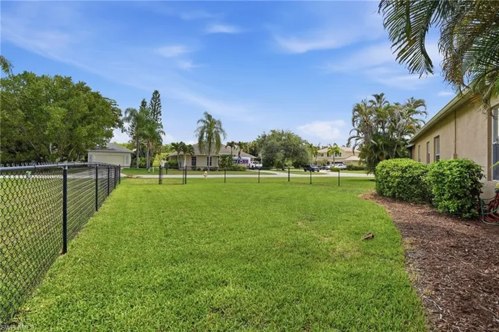 Fenced in side yard.