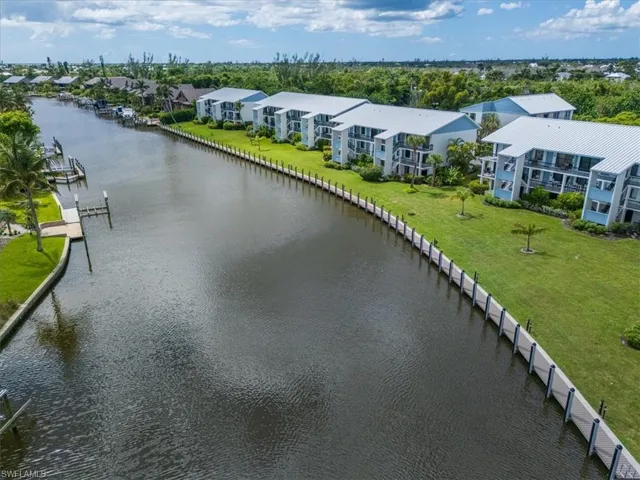 Drone / aerial view of a nearby body of water