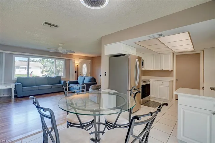 A sizeable 10' x 9' dining area & open concept living space