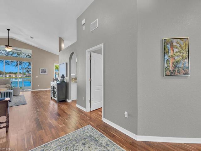 Foyer featuring engineered hardwood floors