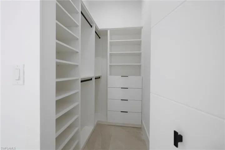 View of walk in closet