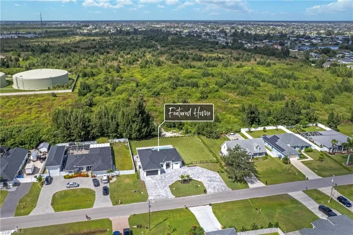 Aerial perspective of suburban area