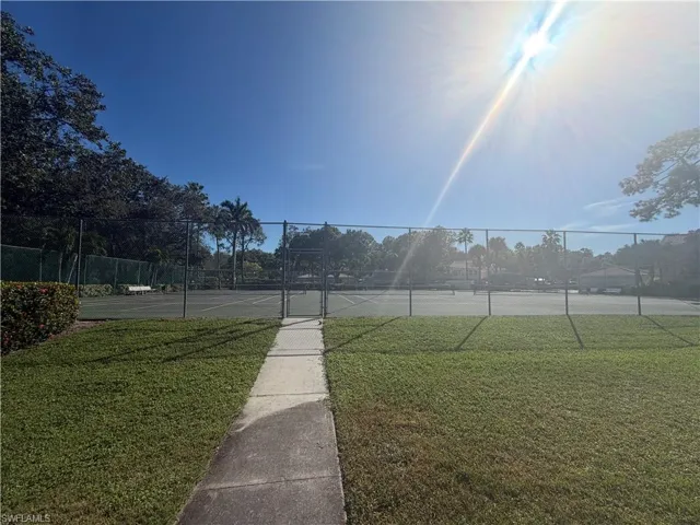 View of tennis court