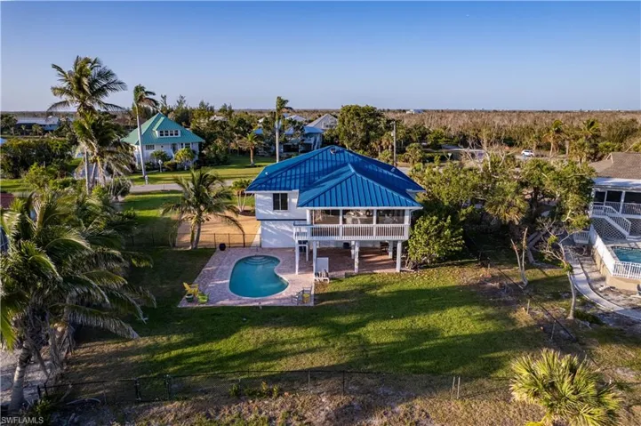 Aerial of the Large Landscaped Yard