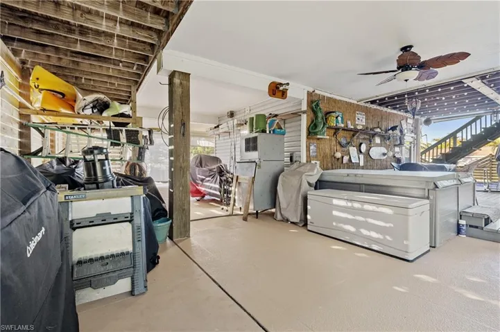 Hot tub and surrounding area on ground level