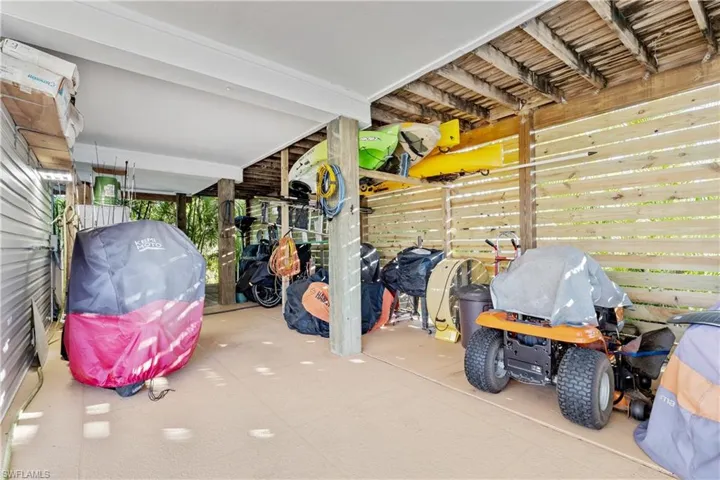 Storage area underneath home on ground level