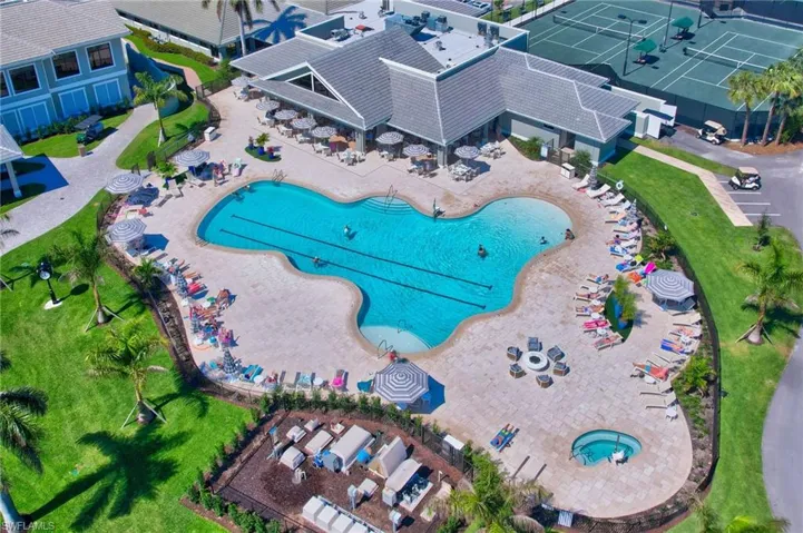 Bird's eye view of a pool