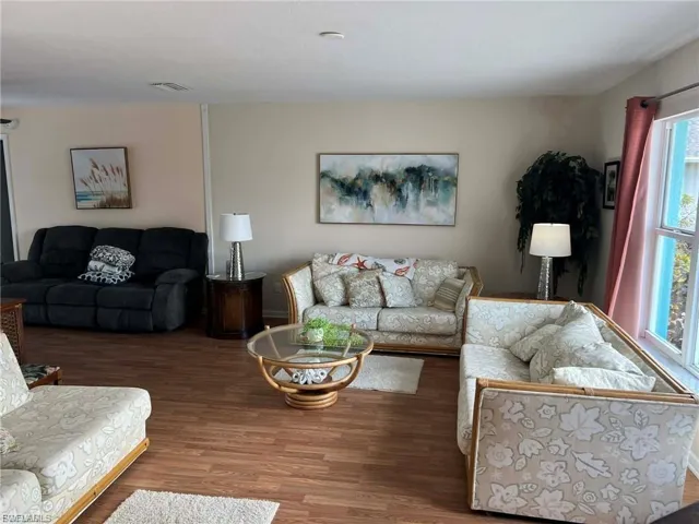 Wood-finish flooring throughout