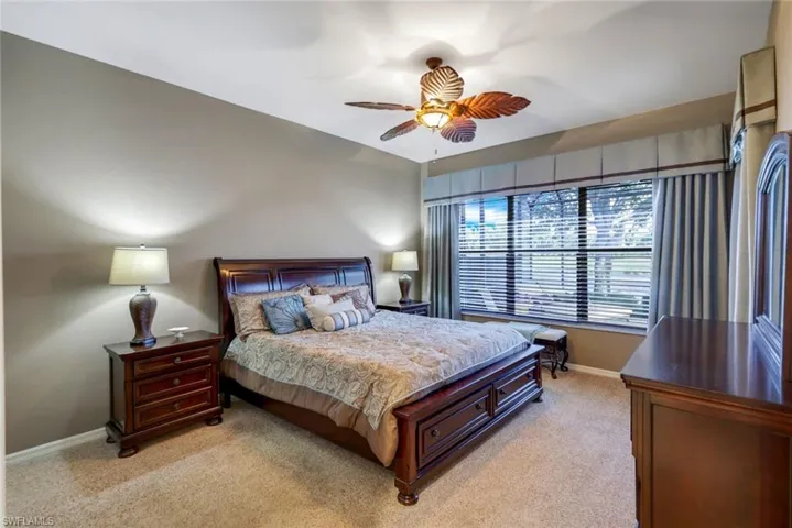 Furnished Master suite overlooking pool, water and golf!