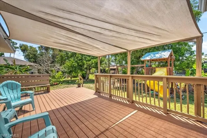 Deck with a playground