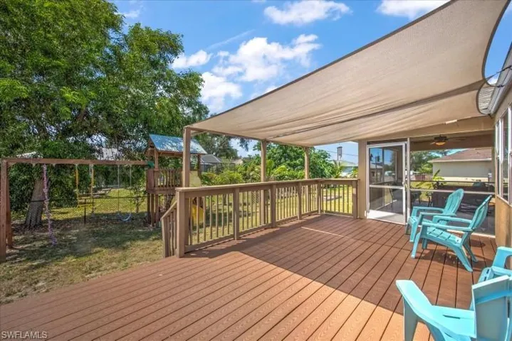 View of wooden deck