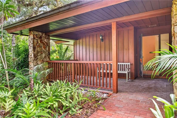 Front porch with bench