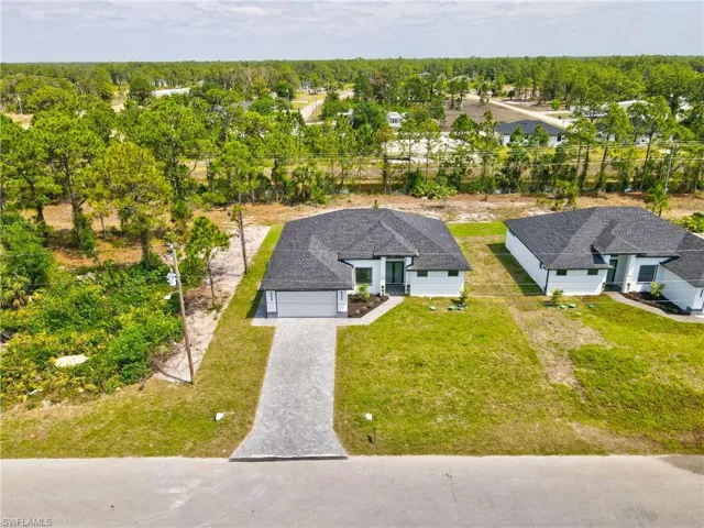 Aerial perspective of suburban area