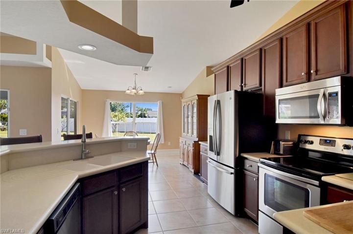 Kitchen with stainless steel appliances