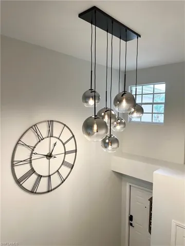 Detailed view of a chandelier