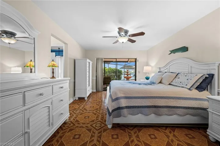 Generously sized primary suite with walk-in closet
