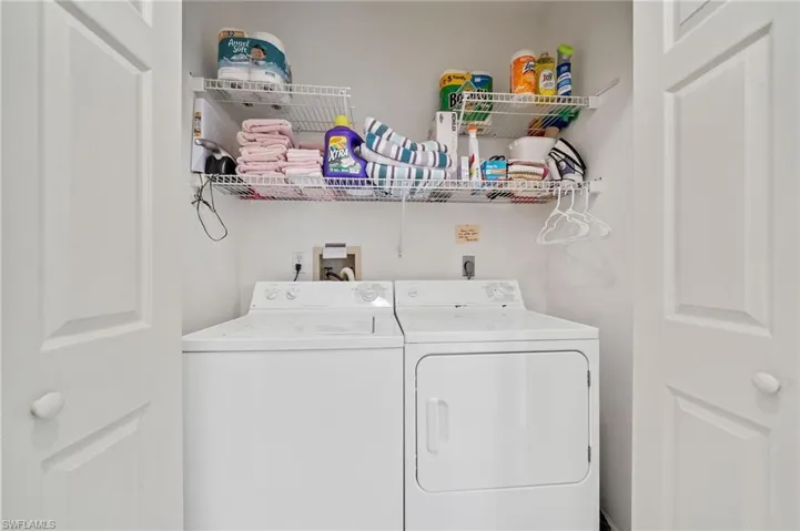 Laundry area with washing machine and dryer