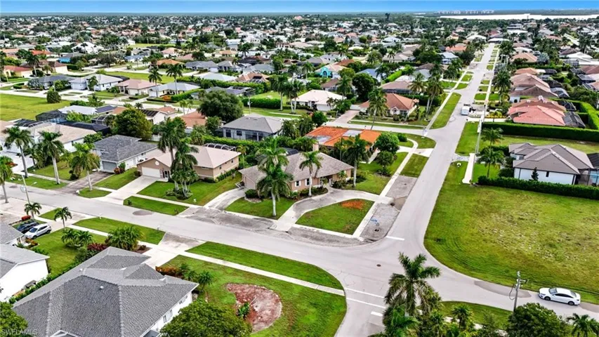 Aerial perspective of suburban area