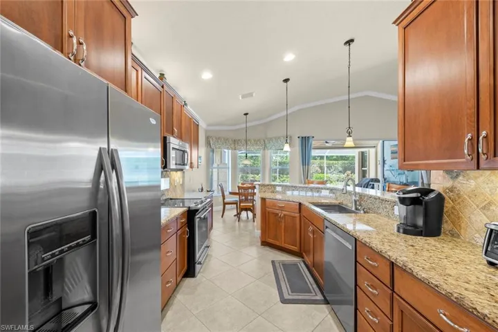 Kitchen looking out to breakfast nook