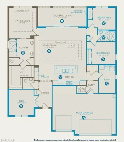 Floor plan with options selected