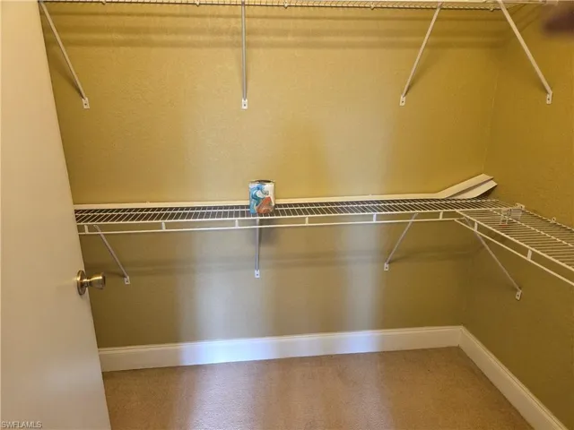 Walk in closet with carpet