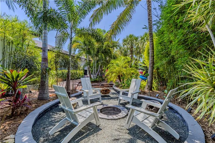 View of patio featuring a fire pit