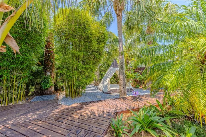 View of wooden deck