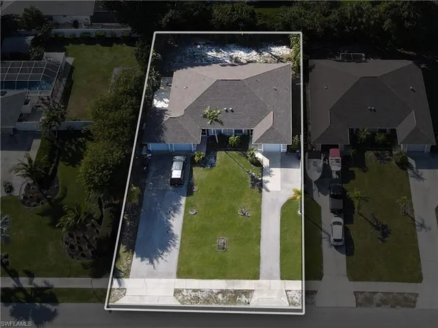 Aerial view of property parcel outlined