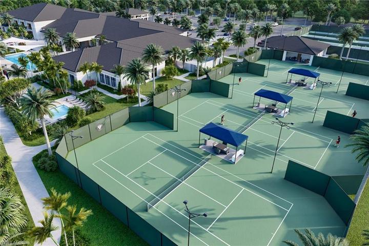 6 lighted clay tennis courts. (Photo is builder's rendering)