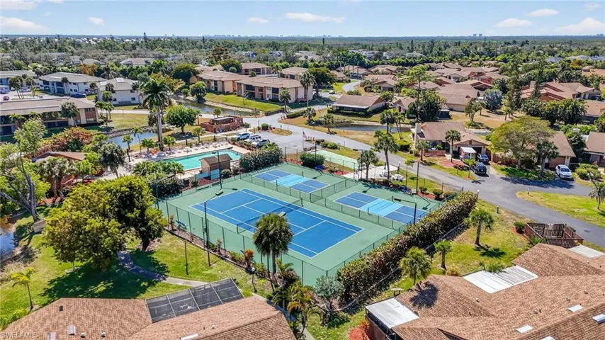 Aerial view of residential area