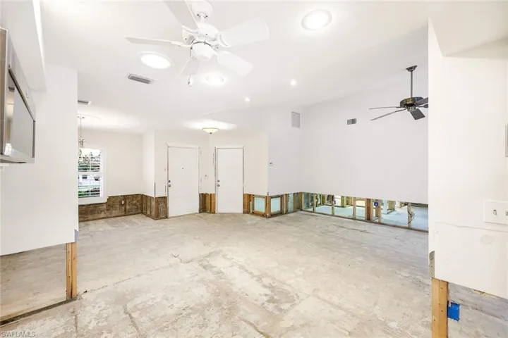 View of the entry from the kitchen.