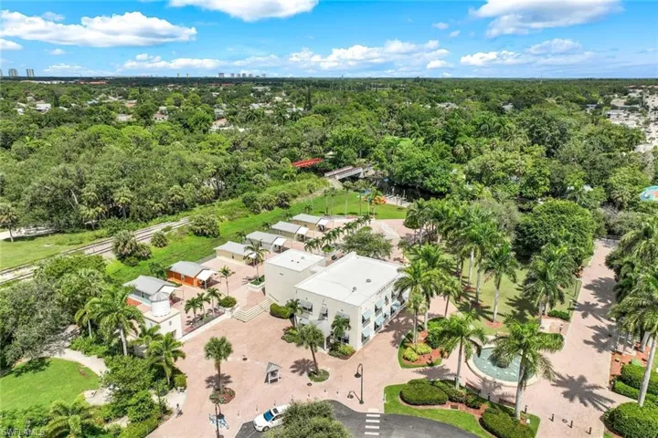 Aerial view of the Artist Cottages in the Heart of Downtown Bonita.