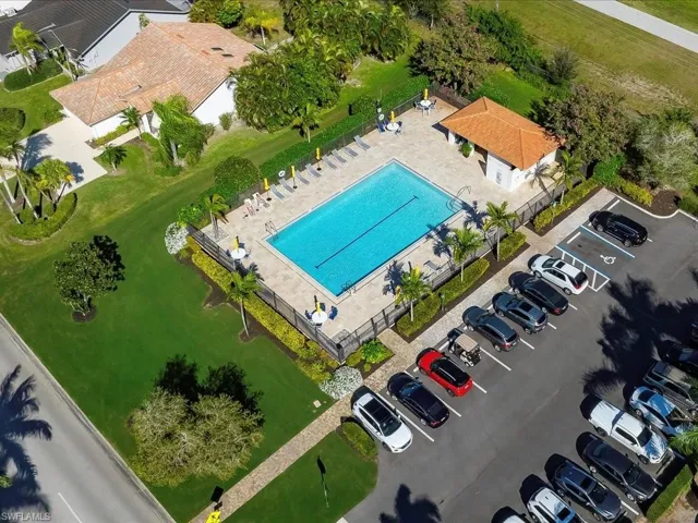 Aerial view of main pool, across from Foxfire clubhouse.