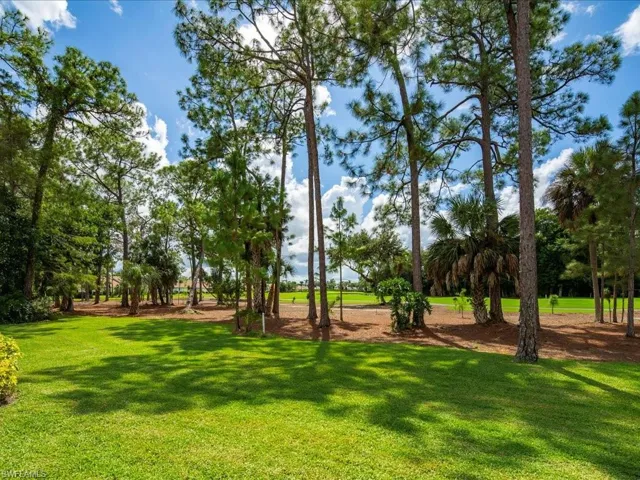 View from back looking down the fairway toward the water hazard on Blue #6.