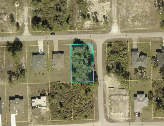 Aerial view of property's location featuring property parcel outlined
